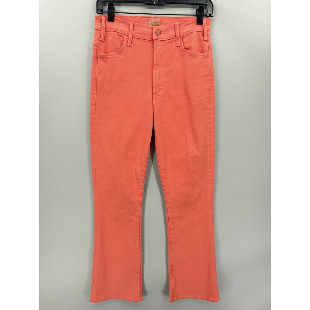 Mother Jeans Womens 28 Orange The Hustler Ankle Fray High Rise Persimmon USA